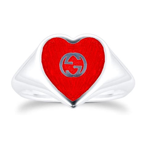 silver gucci heart ring|gucci heart ring size 7.